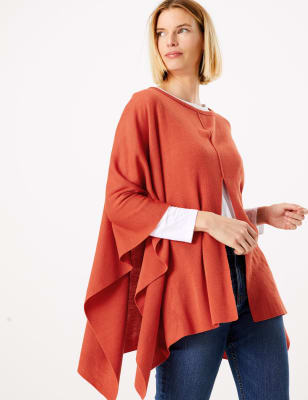 Poncho met ronde hals