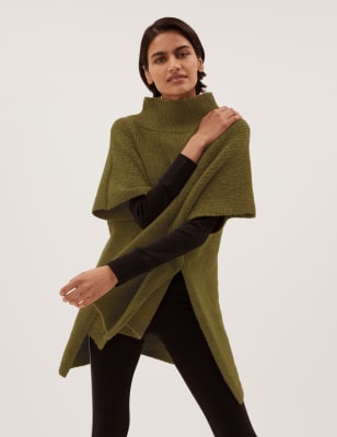 

Womens M&S Collection Knitted Poncho - Moss, Moss