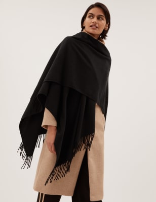 Solid woven wool shawl, Simons