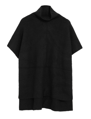 

Womens M&S Collection Knitted Poncho - Black, Black