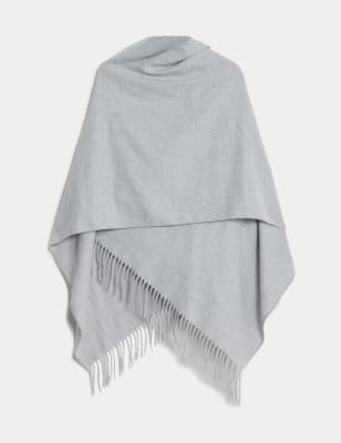 

Womens M&S Collection Woven Tassel Poncho - Grey Mix, Grey Mix