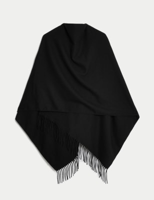 

Womens M&S Collection Woven Tassel Poncho - Black, Black