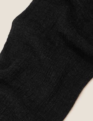 

Womens M&S Collection Woven Textured Large Shawl with Wool - Black, Black