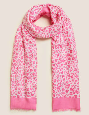 

Womens M&S Collection Gemusterter Schal mit Modal - Rosa Melange, Rosa Melange