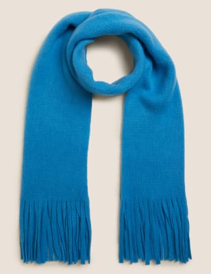 

Womens M&S Collection Knitted Tassel Scarf - Turquoise, Turquoise