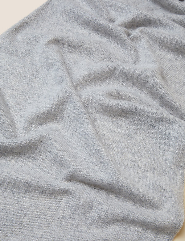 純山羊絨針織圍巾 - HK