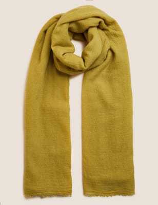 

Womens M&S Collection Wool Blend Scarf - Olive, Olive