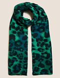Animal Print Scarf with Wool
