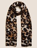Animal Print Scarf with Wool