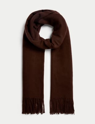 

Womens M&S Collection Woven Tassel Blanket Scarf - Chocolate, Chocolate