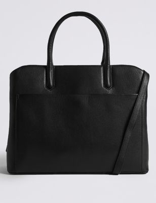Leather Laptop Technology Tote Bag | M&S Collection | M&S