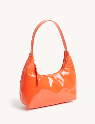 

Womens M&S Collection Unterarm-Schultertasche aus Kunstleder - Orangerot, Orangerot