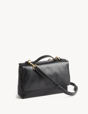 Leather Top Handle Cross Body Bag