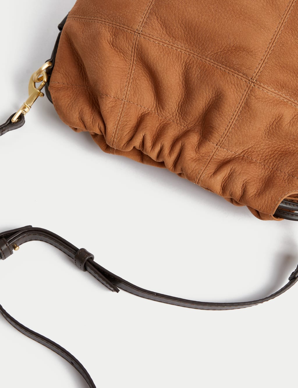 Leather Quilted Drawstring Shoulder Bag image 2