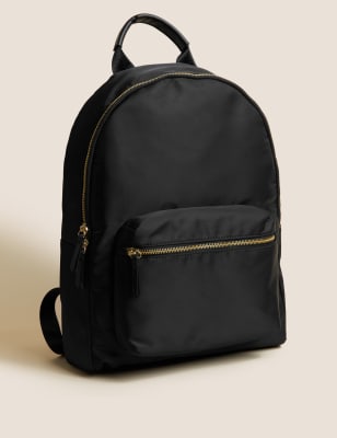 Black backpack best sale gold zipper