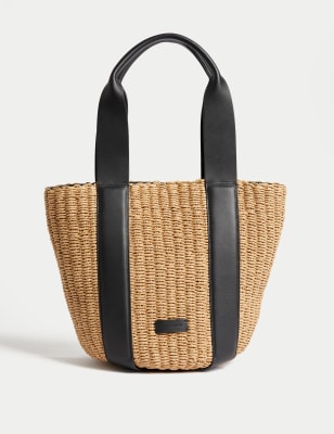 Top handle straw discount bag