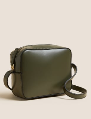 Faux leather crossbody on sale bag