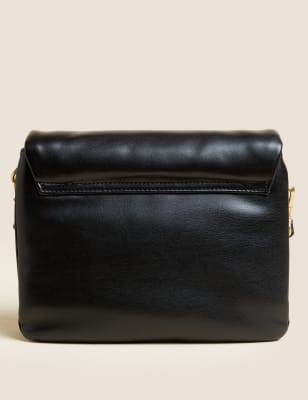 Faux Leather Padded Shoulder Bag