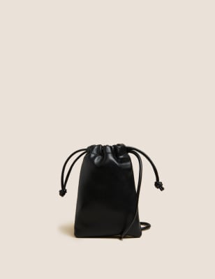 

Womens M&S Collection Faux Leather Phone Bag - Black, Black