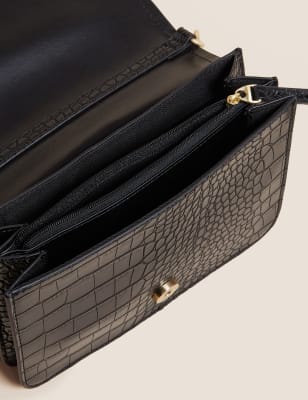 

Womens M&S Collection Faux Leather Cross Body Shoulder Bag - Black, Black