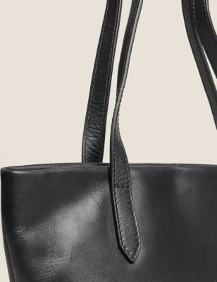 

Womens M&S Collection Leather Winged Shoulder Bag - Black, Black