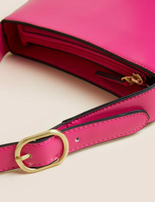 

M&S Collection Bolso mini para debajo del brazo imitación de pielWomens - Rosa Guinda, Rosa Guinda