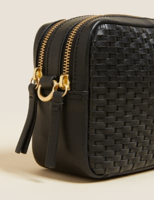 Bottega Veneta Woven Cross Body Bag in Black for Men