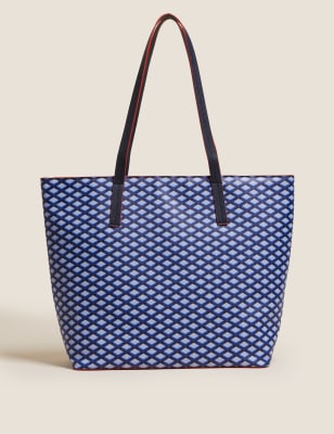 

M&S Collection Bolso tote con diseño geométricoWomens - Azulón, Azulón