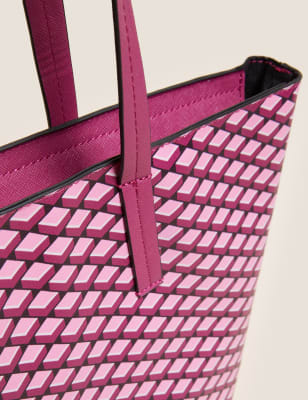 

Womens M&S Collection Geometric Tote Bag - Petal Pink, Petal Pink