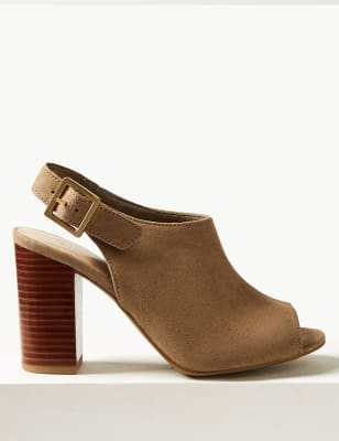 block heel sling back sandals