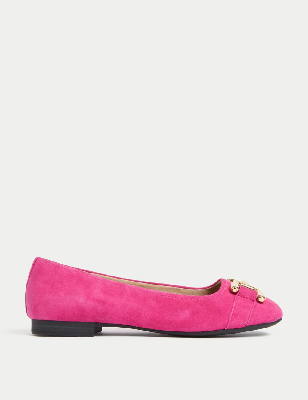 Wide Fit Suede Square Toe Ballet Pumps image 1