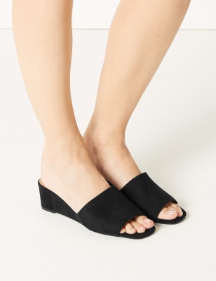 wedge mule slippers