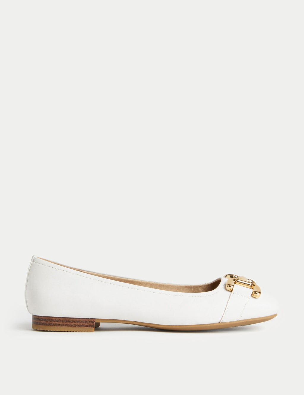 Wide Fit Leather Buckle Flat Ballet Pumps image 1