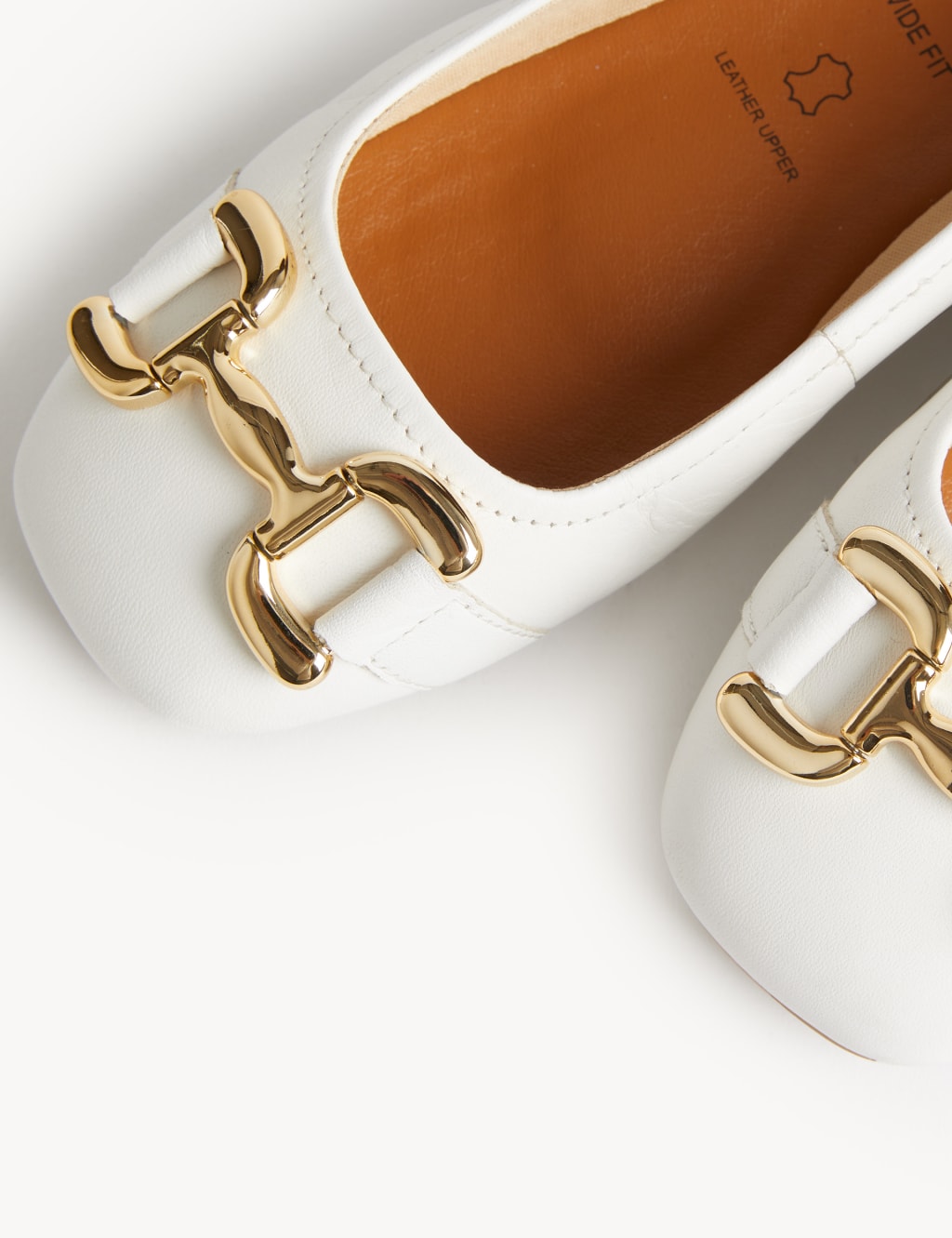Wide Fit Leather Buckle Flat Ballet Pumps image 2