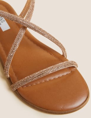 

M&S Collection Sandalias planas con tiras con brillosWomens - Rose, Rose