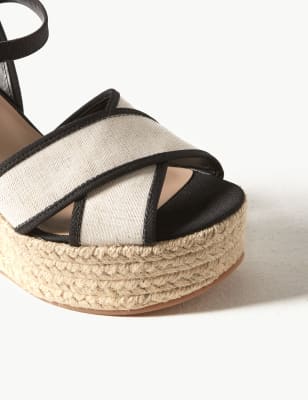 Wedge Heel Crossover Espadrille Sandals