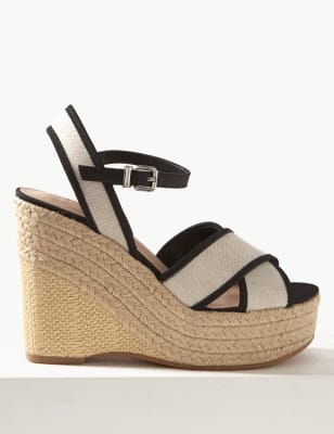 Pointed toe 2024 espadrille wedges