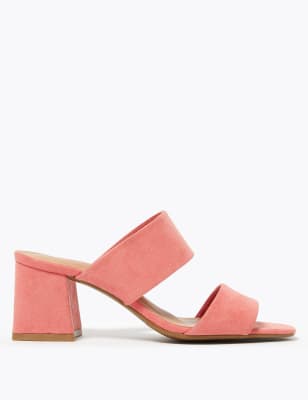 chunky heel mule sandals