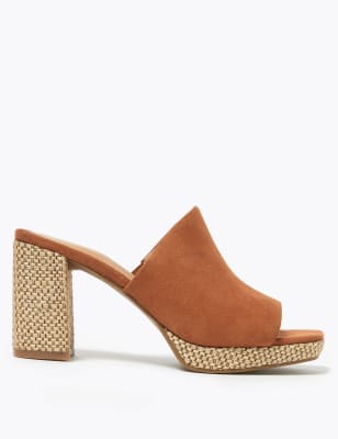 Heel mules open online toe