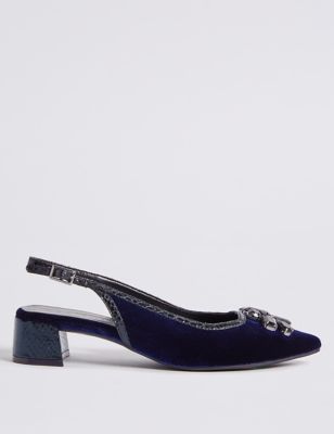Block Heel Jewel Slingback Court Shoes | M&S Collection | M&S