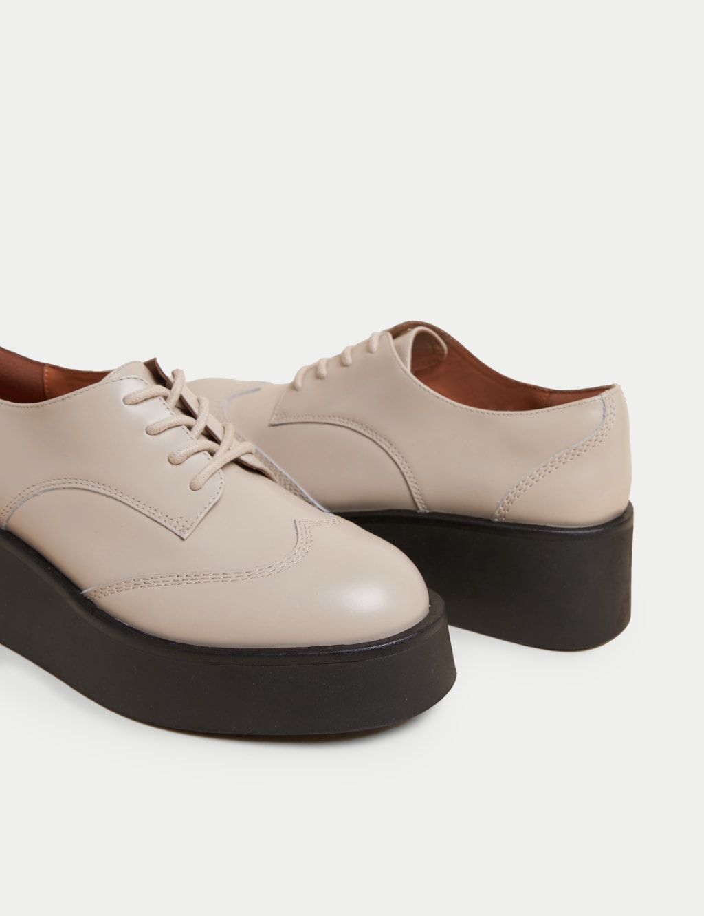 Leather Lace Up Flatform Brogues image 2