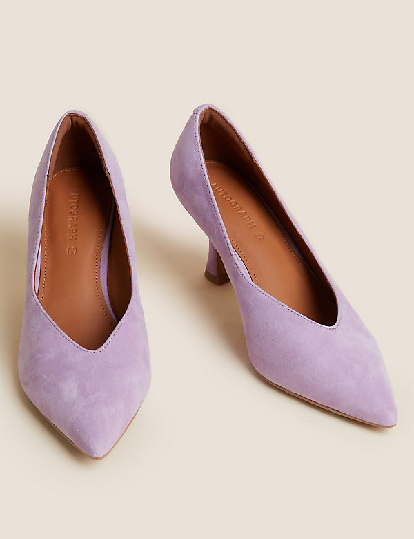 Suede Stiletto Heel Pointed Court shoes