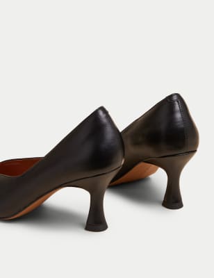 Leather Statement Pointed Court Shoes