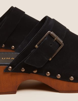 

Per Una Zuecos de ante con tacón en bloqueWomens - Black, Black