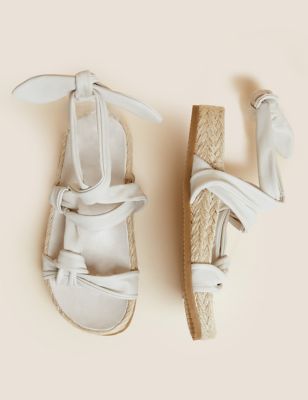 

Womens Per Una Leather Knot Strappy Espadrilles - Cream, Cream