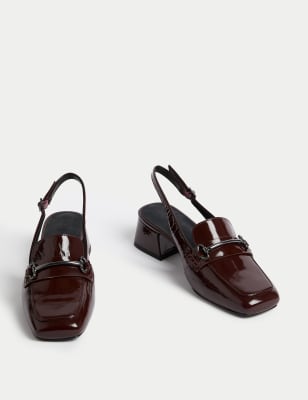 Patent Leather Block Heel Slingback Shoes 4 of 6