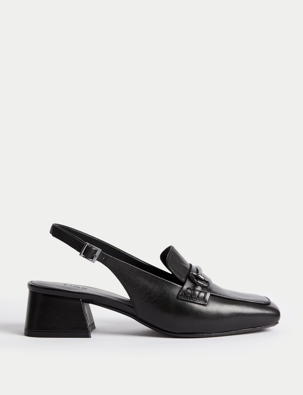 Patent Leather Block Heel Slingback Shoes