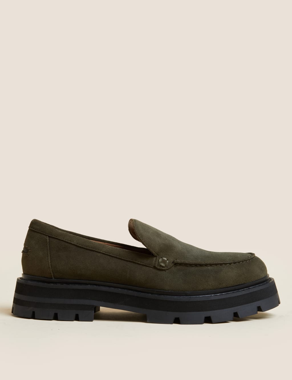 Suede Stain Resistant Block Heel Loafers image 1