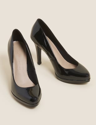 patent black stilettos