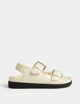 Patent Buckle Flatform Sandal - SG